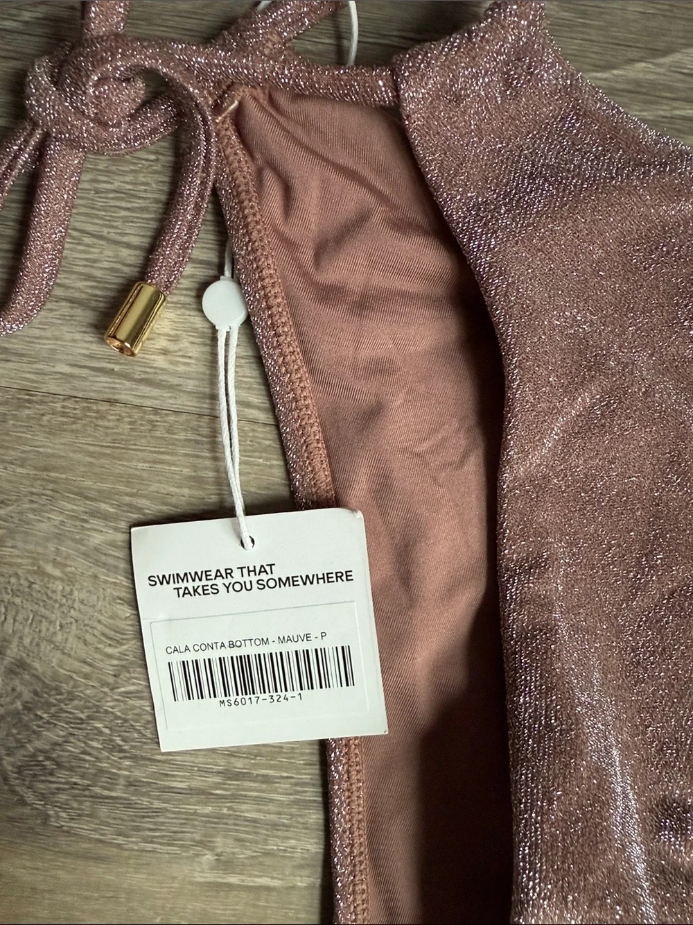 NEW monday swimwear cala conta bottom Mauve XS